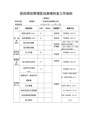 医院绩效管理医技病理科室工作指标.docx