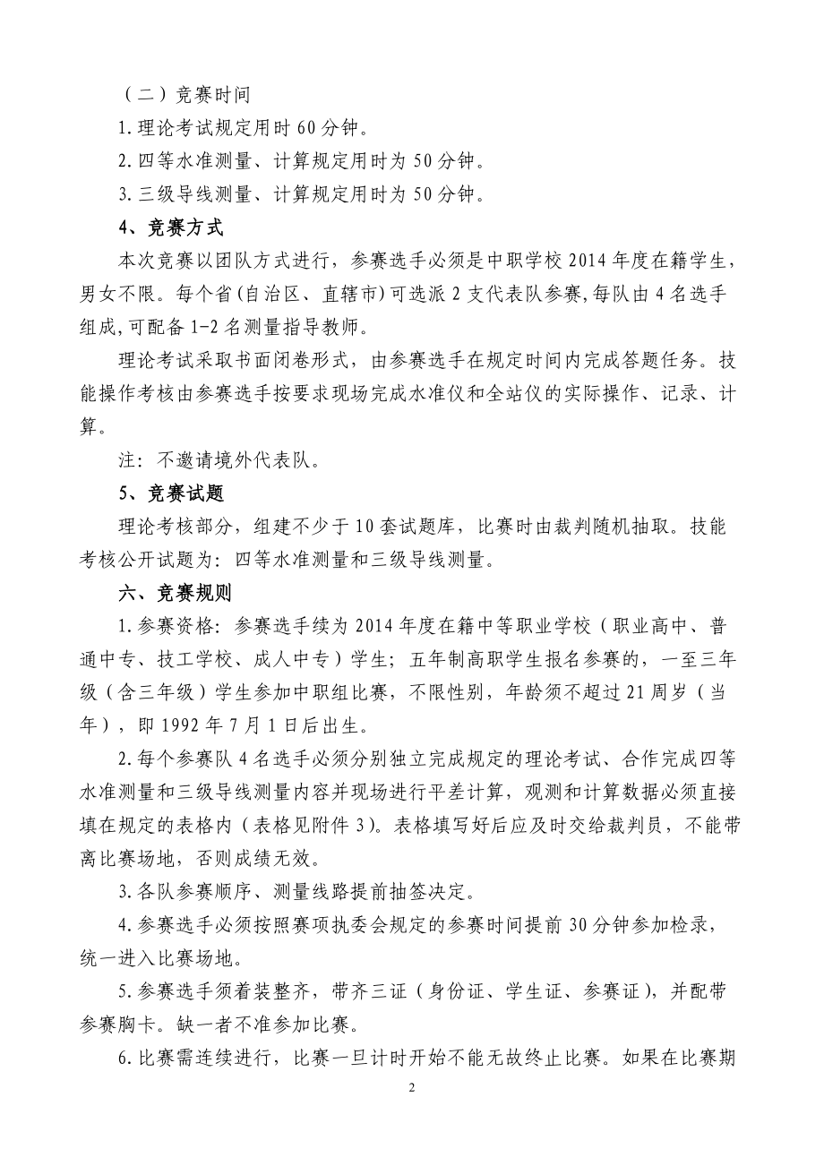 XXXX年中职组工程测量比赛规程.docx_第2页