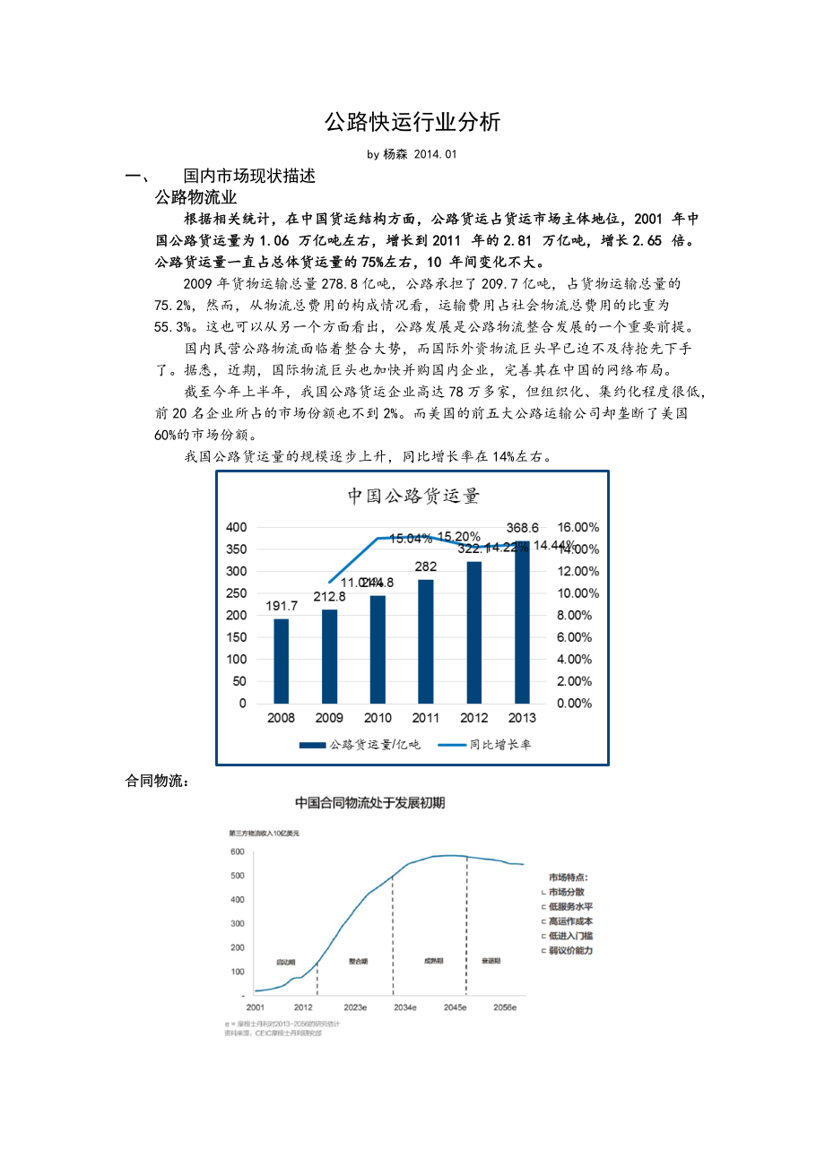 公路快运行业分析.docx_第1页