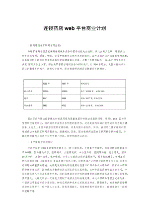 连锁药店web平台商业计划.docx