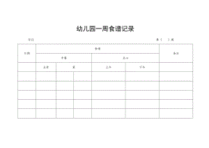 幼儿园一周食谱记录.docx