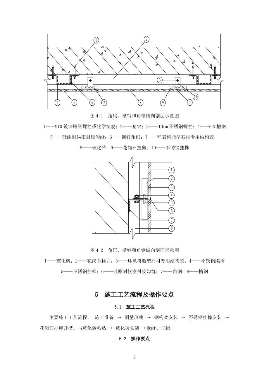 墙面干挂玻化砖施工工法.docx_第2页