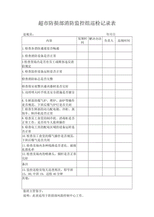 超市防损部消防监控组巡检记录表.docx