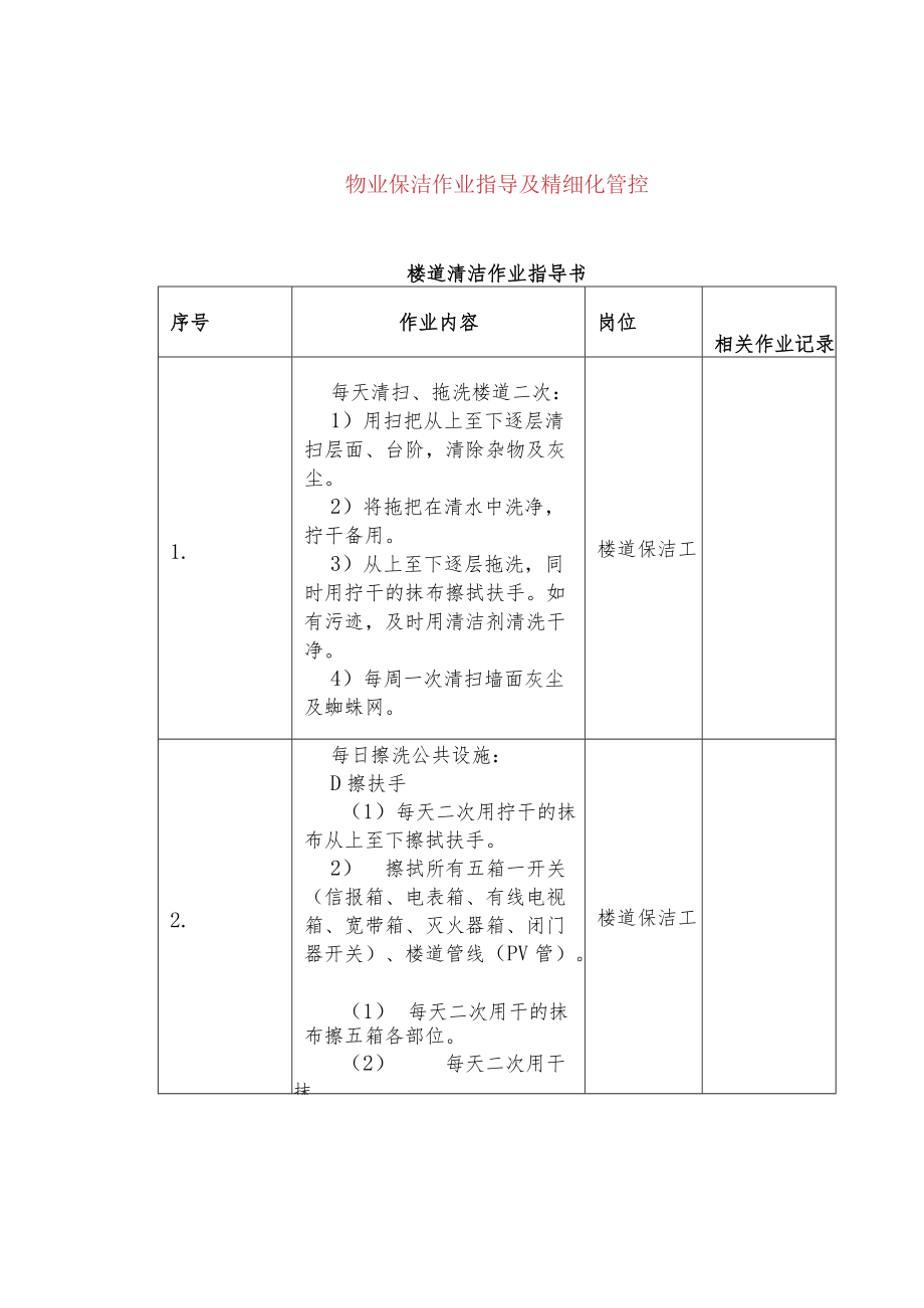 物业保洁作业指导及精细化管控.docx_第1页