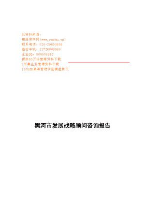 黑河市发展战略综合报告.docx