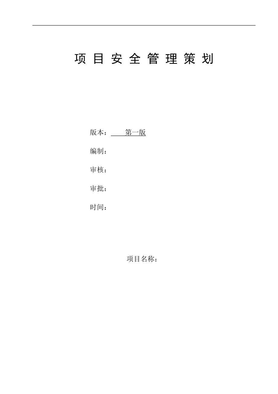 项目安全管理策划书.docx_第1页