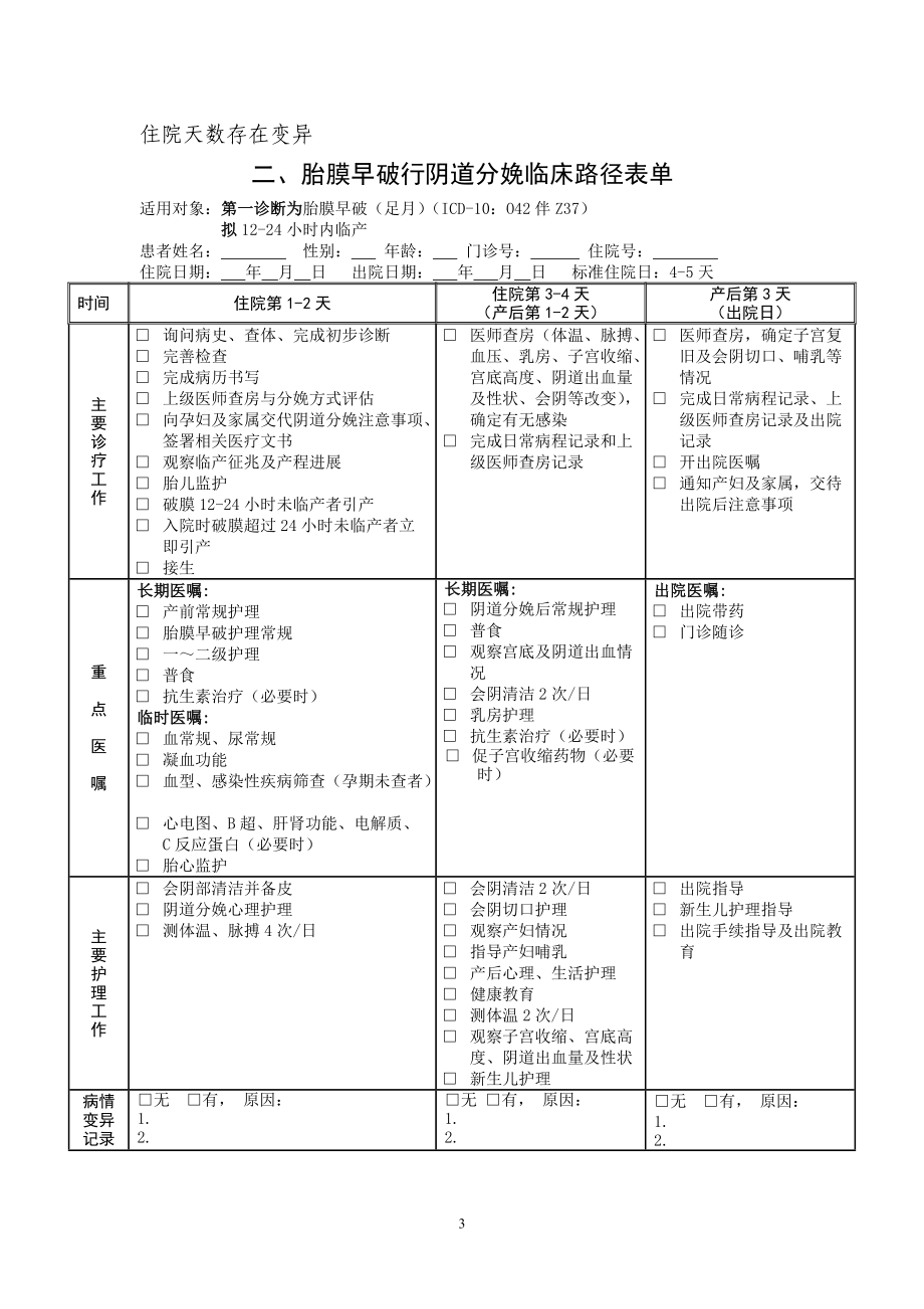 56种临床路径流程及表单.docx_第3页