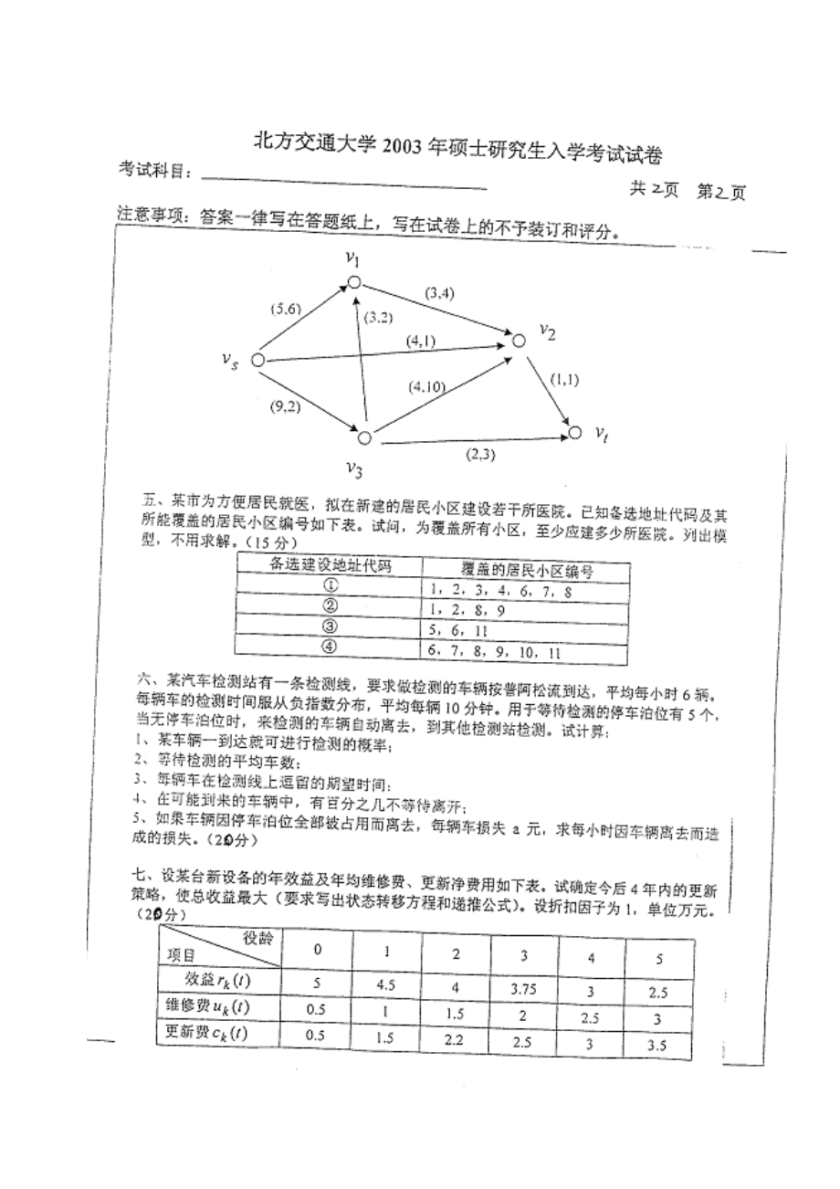 北京交大800数据模型与决策03年真题.docx_第2页