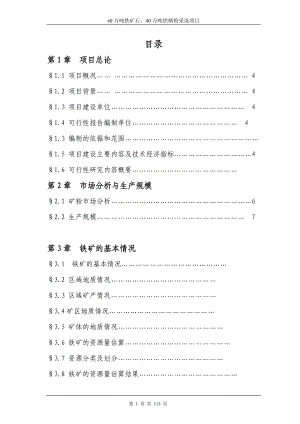 40万吨铁精粉生产可行性报告1.docx