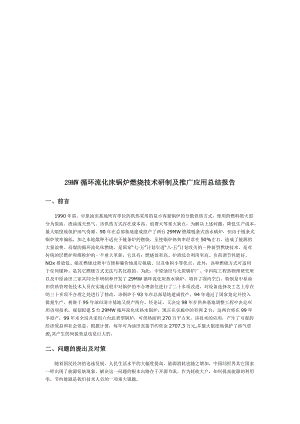 MW循环流化床锅炉燃烧技术研制与推广报告.docx