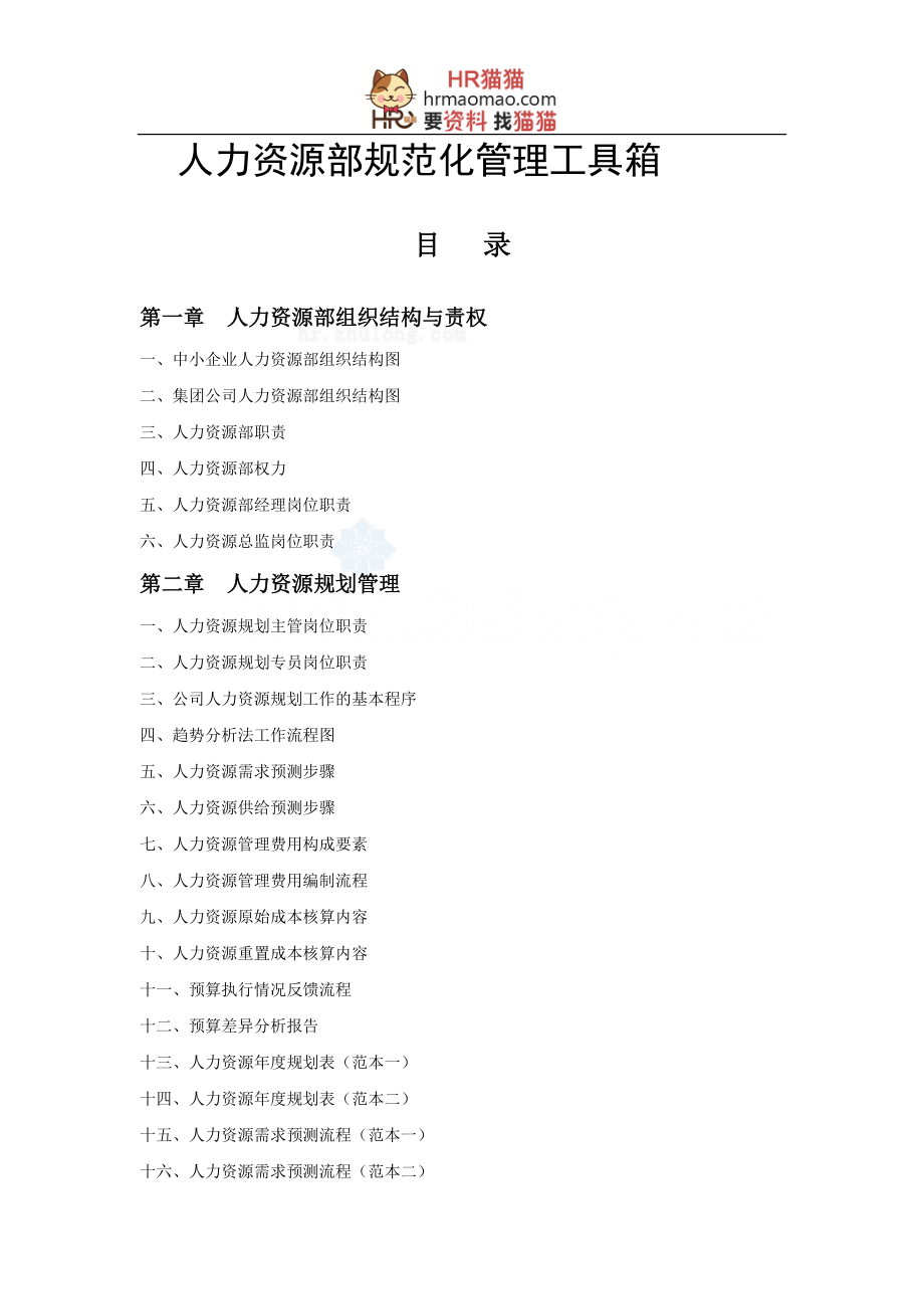 人力资源部规范化管理工具箱(DOC 120页).docx_第1页