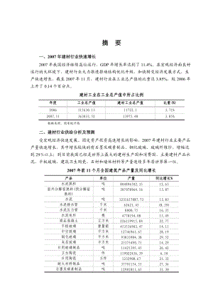 j2008年建材行业风险分析报告.docx