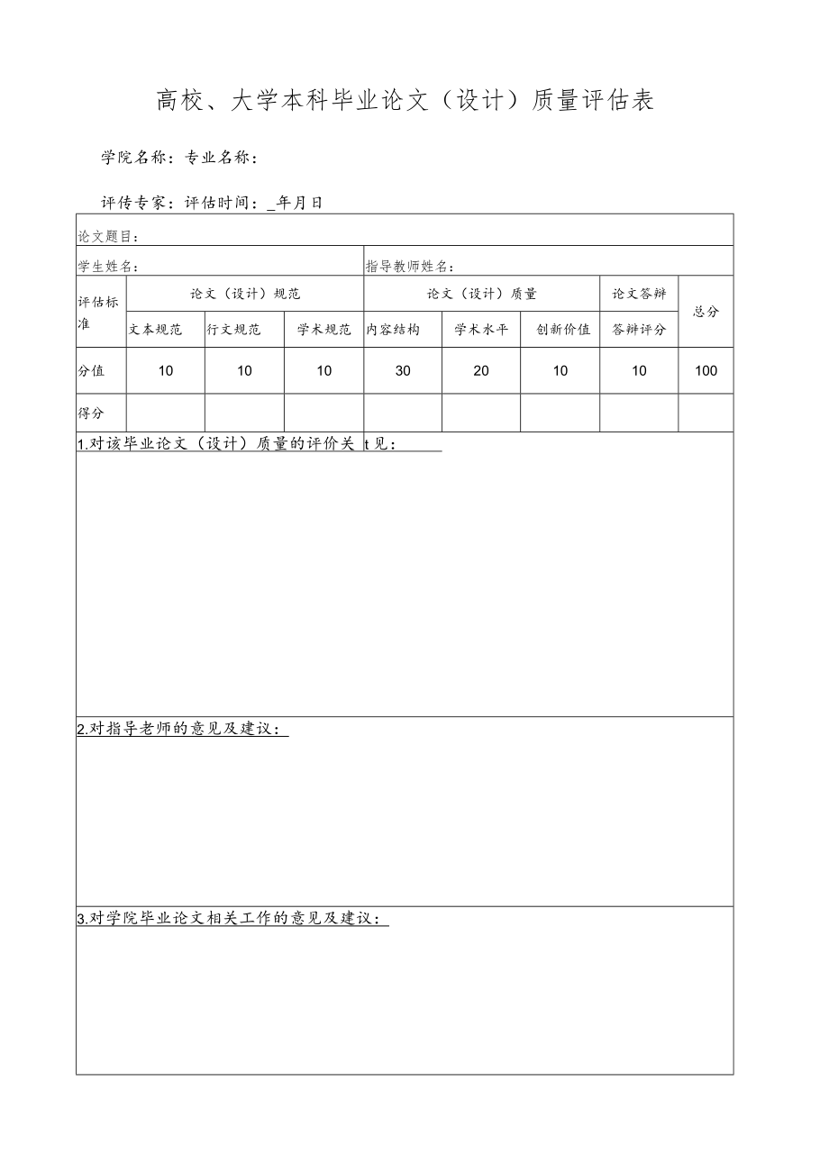 高校、大学本科毕业论文（设计）质量评估指标体系.docx_第2页