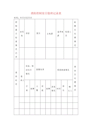 消防控制室日值班记录表.docx