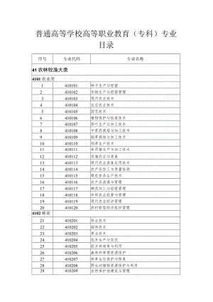 普通高等学校高等职业教育专科专业目录.docx