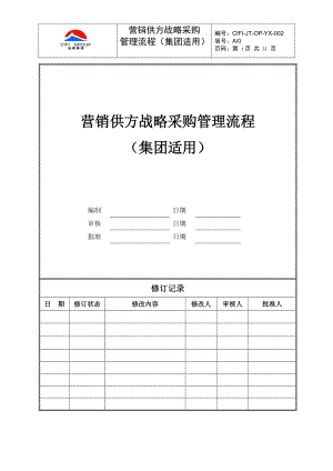 CIFI-JT-OP-YX-002 营销供方战略采购管理流程（集团）.docx