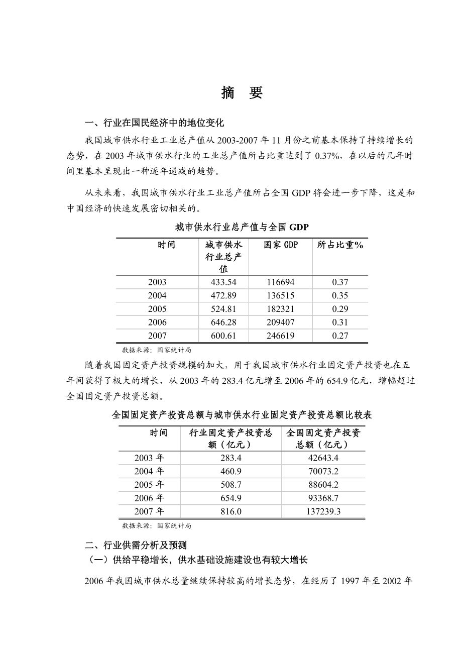 c2008年城市供水行业风险分析报告.docx_第1页