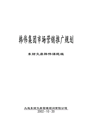 韩伟集团营销战略与发展战略规划.docx