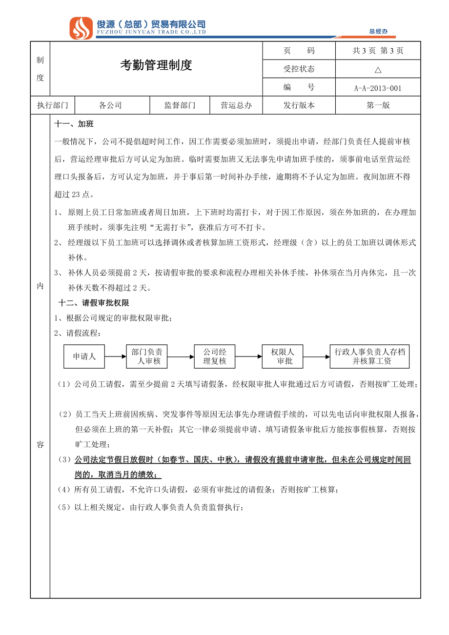 XXXX行政人事管理制度.docx_第3页