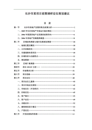 长沙市某项目前期调研定位策划建议.docx