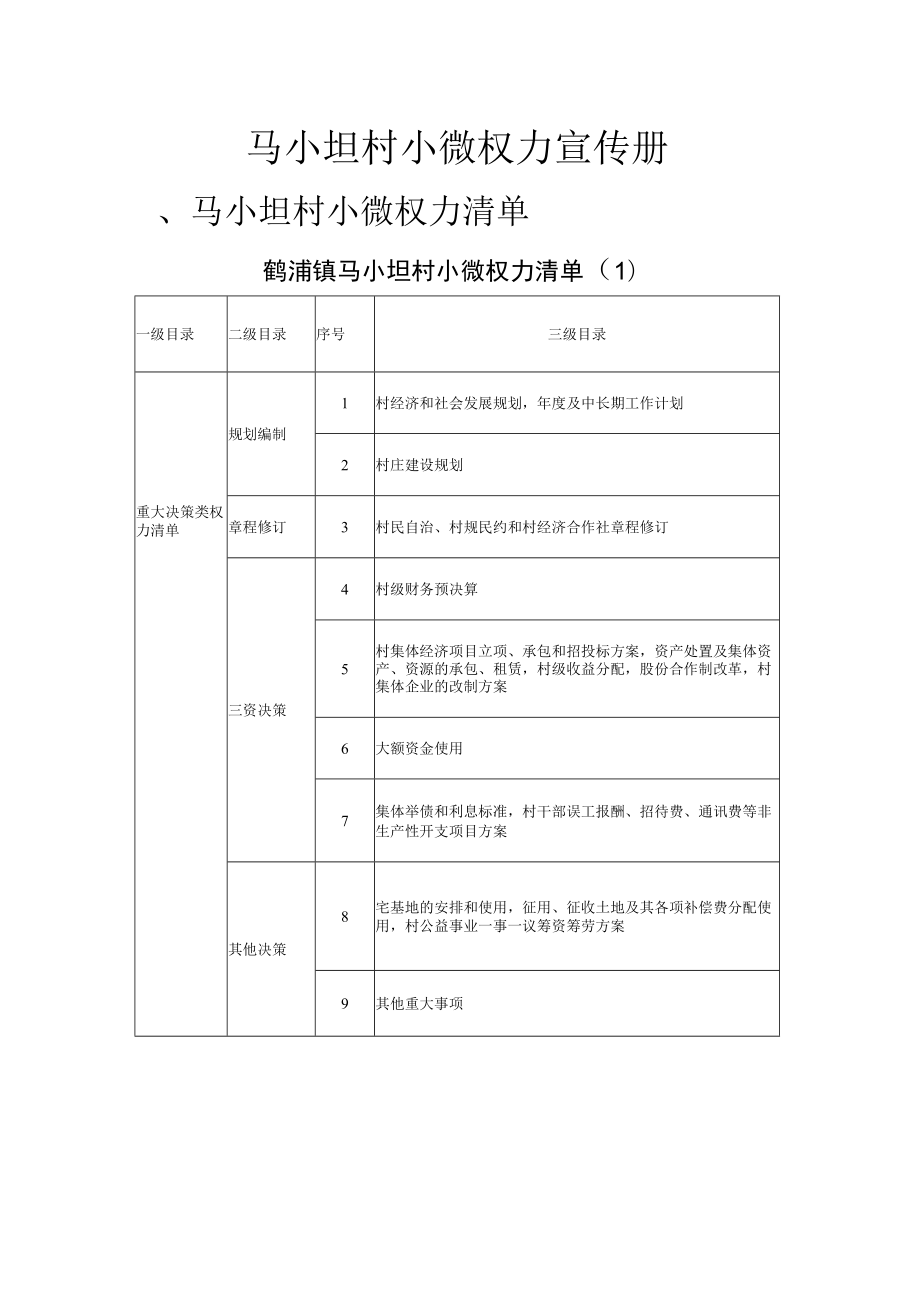 马小坦村小微权力宣传册.docx_第1页