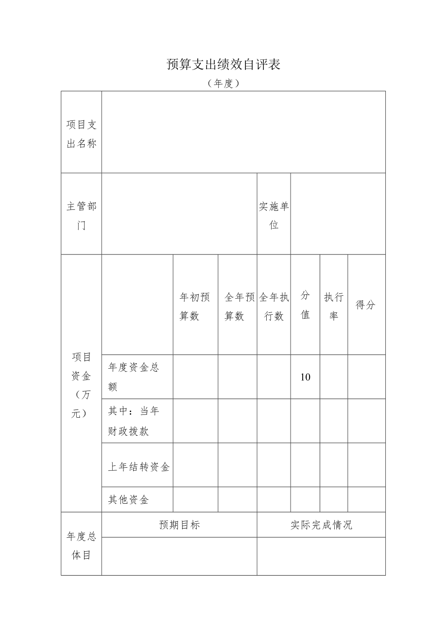 预算支出绩效自评表.docx_第1页