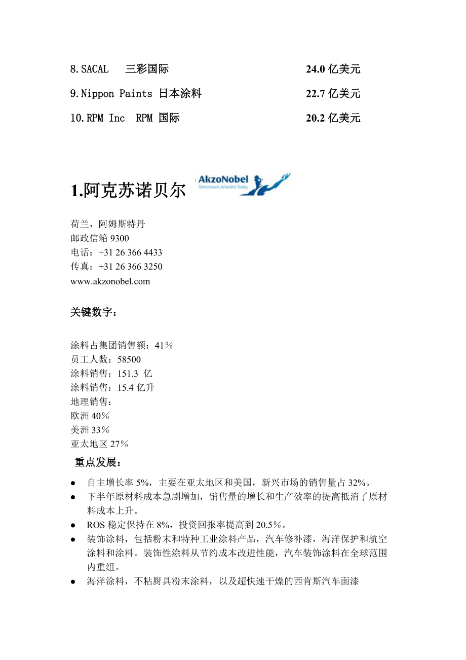 世界十大涂料品牌公司财报 WPCIA排名.docx_第3页