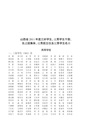 优秀学生干部、先进班集体、优秀班主任及优秀学生名.docx