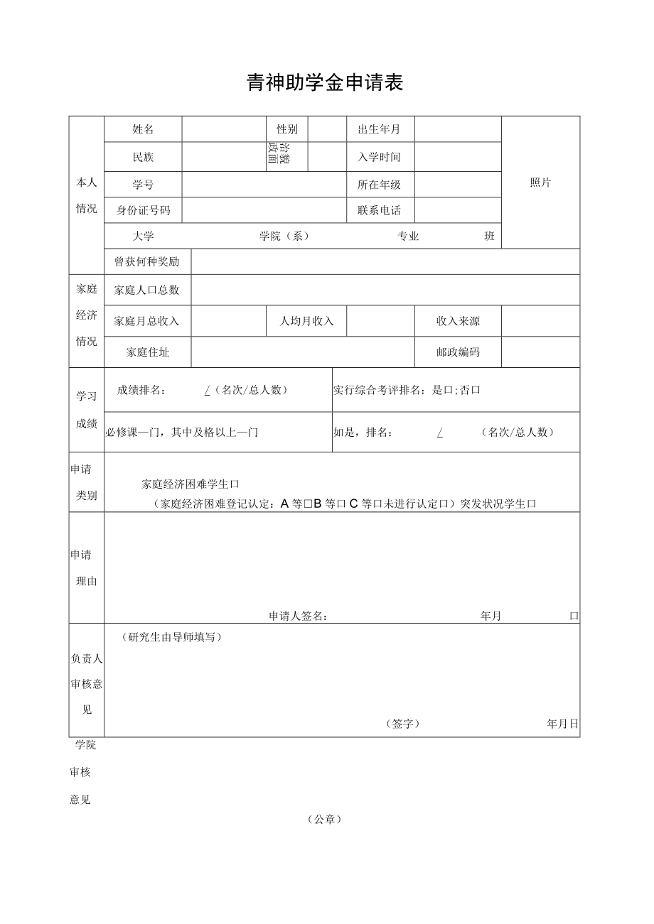 青神助学金申请表.docx_第1页