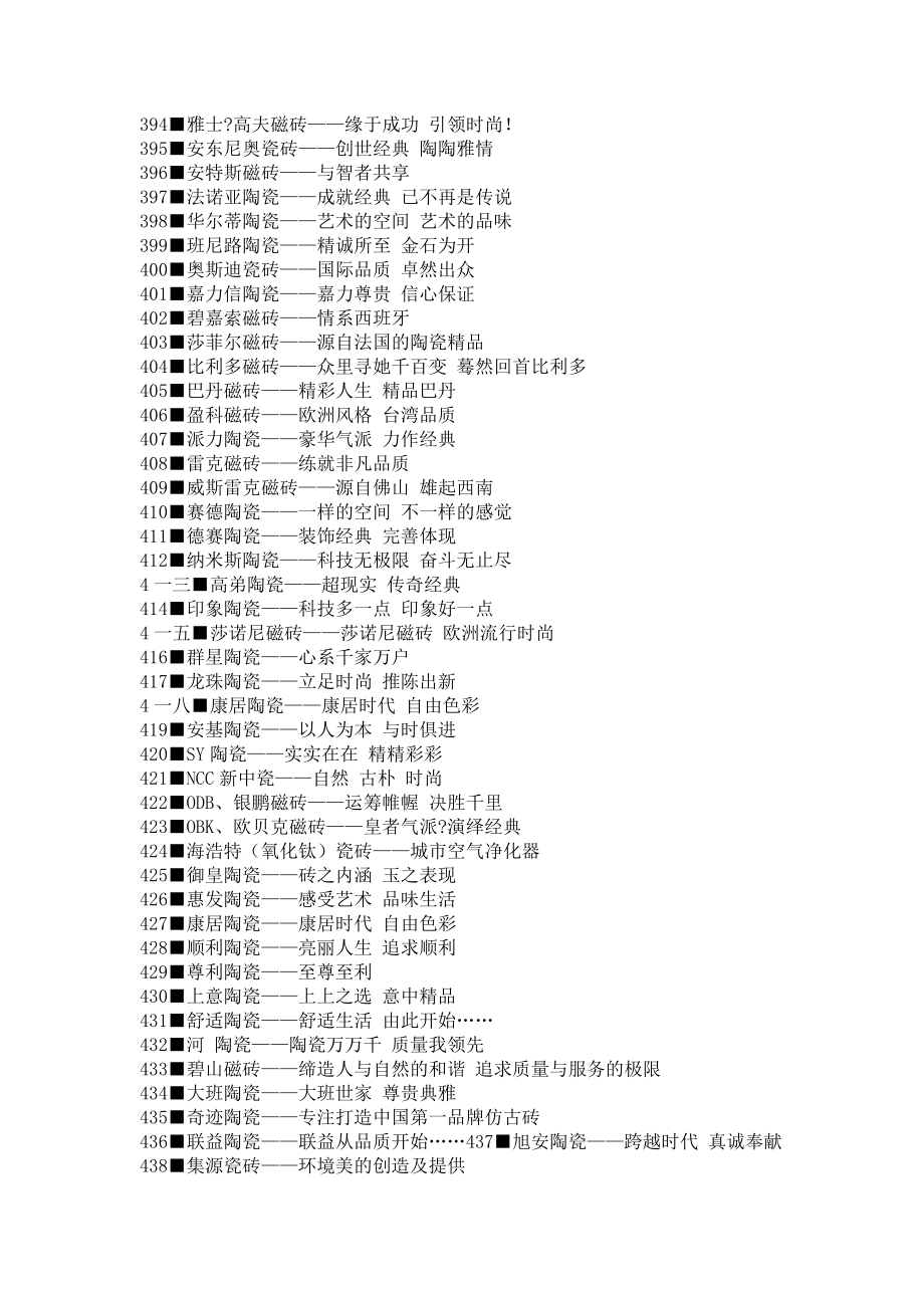 卫生陶瓷品牌优秀广告语汇总.docx_第3页