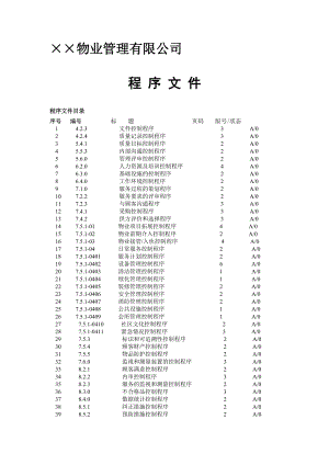 物业公司质量管理部内部管理文件大全(孟凡向版).docx