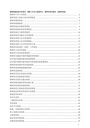 等级评审～精神心理科常用制度、流程与规范好东西(DOC183页).doc