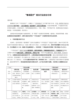 精准医疗相关行业初步分析.docx