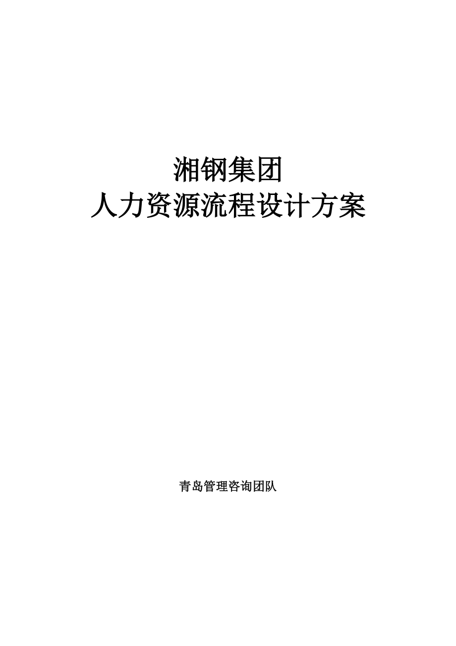 某某钢材集团人力资源流程设计方案.doc_第1页