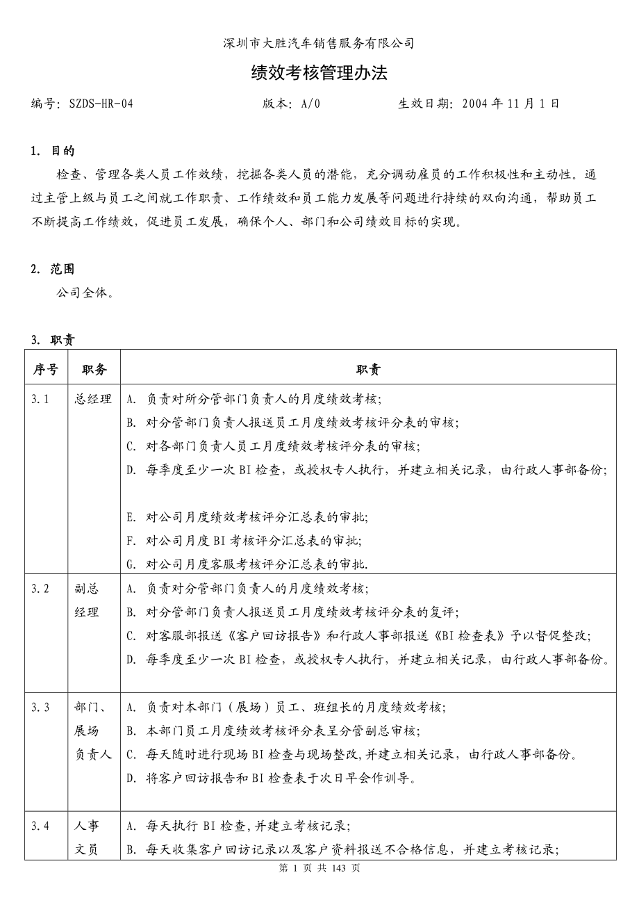 绩效考核管理办法(草案4).docx_第1页