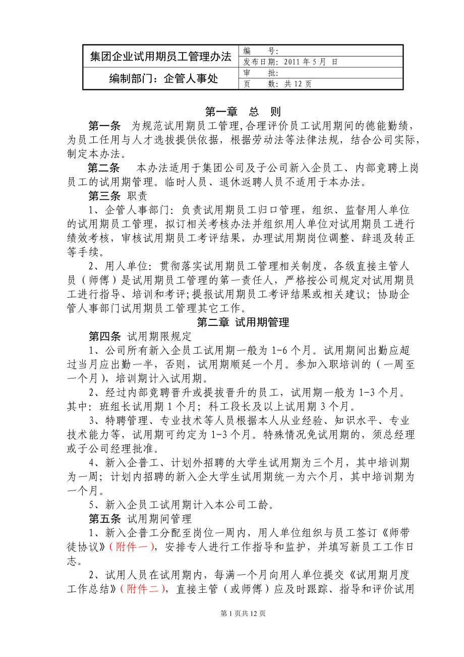 大型企业试用期员工管理办法.docx_第1页