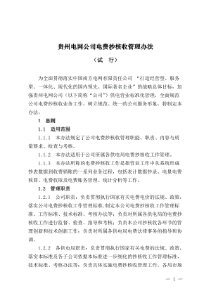 贵州电网公司电费抄核收管理办法(试行).docx