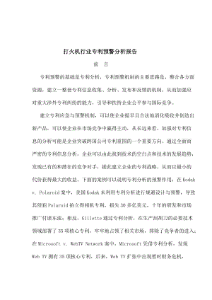 打火机行业专利预警分析报告(1).docx