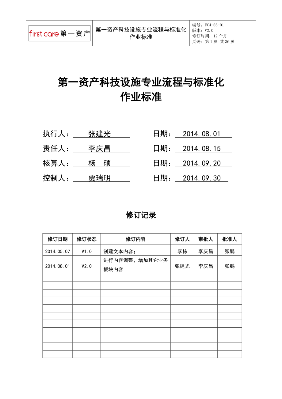 第一资产科技设施专业流程与标准化作业标准.docx_第1页