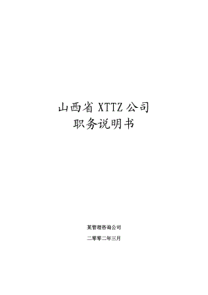 山西省XTTZ公司职务说明书.docx