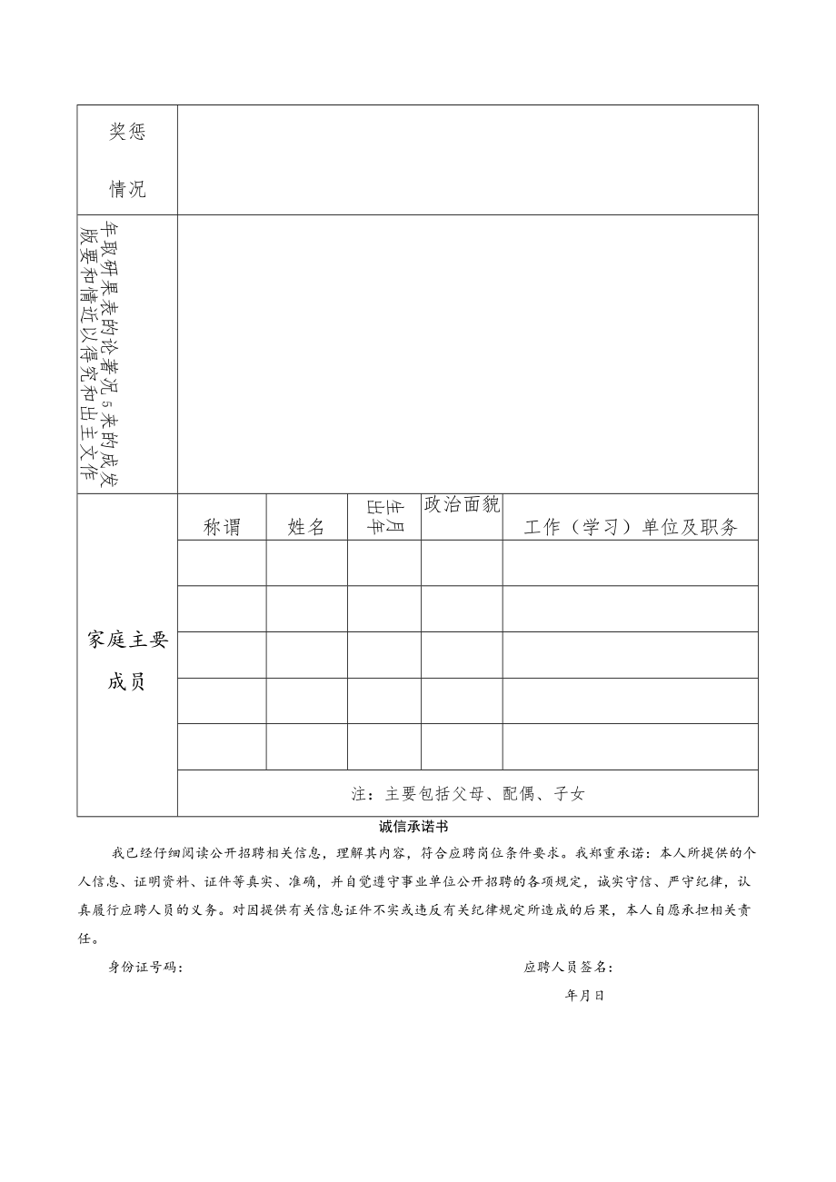 山东省教育厅直属事业单位招聘工作人员情况登记表.docx_第2页