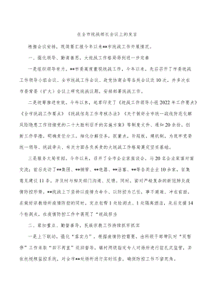 在全市统战部长会议上的发言.docx