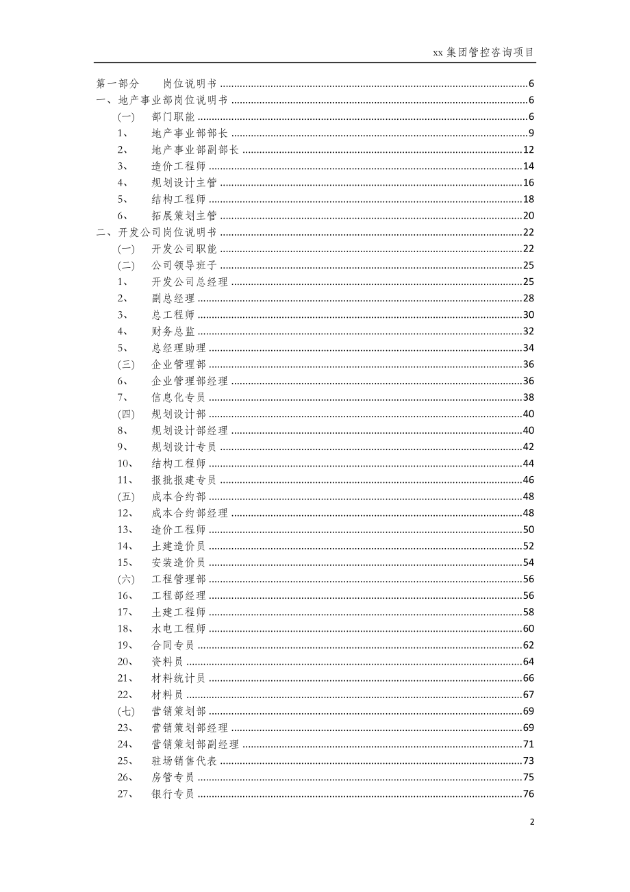 房地产公司组织结构岗位说明书-XXXX0211.docx_第2页