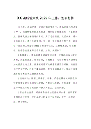 XX镇城管大队2022年工作计划和打算.docx