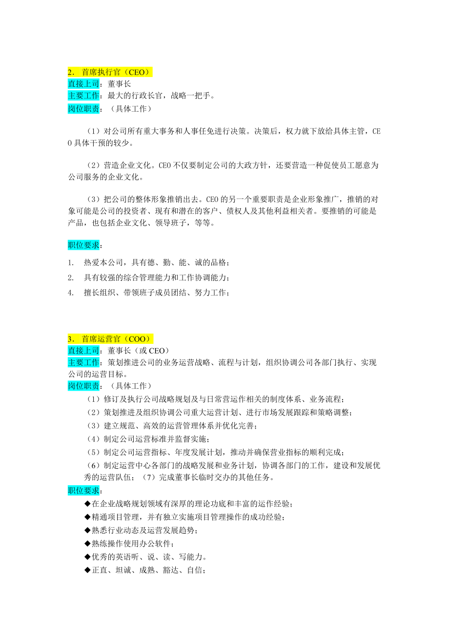 某企业高层执行官组织机构图与岗位职责描述（DOC 59页）.docx_第3页