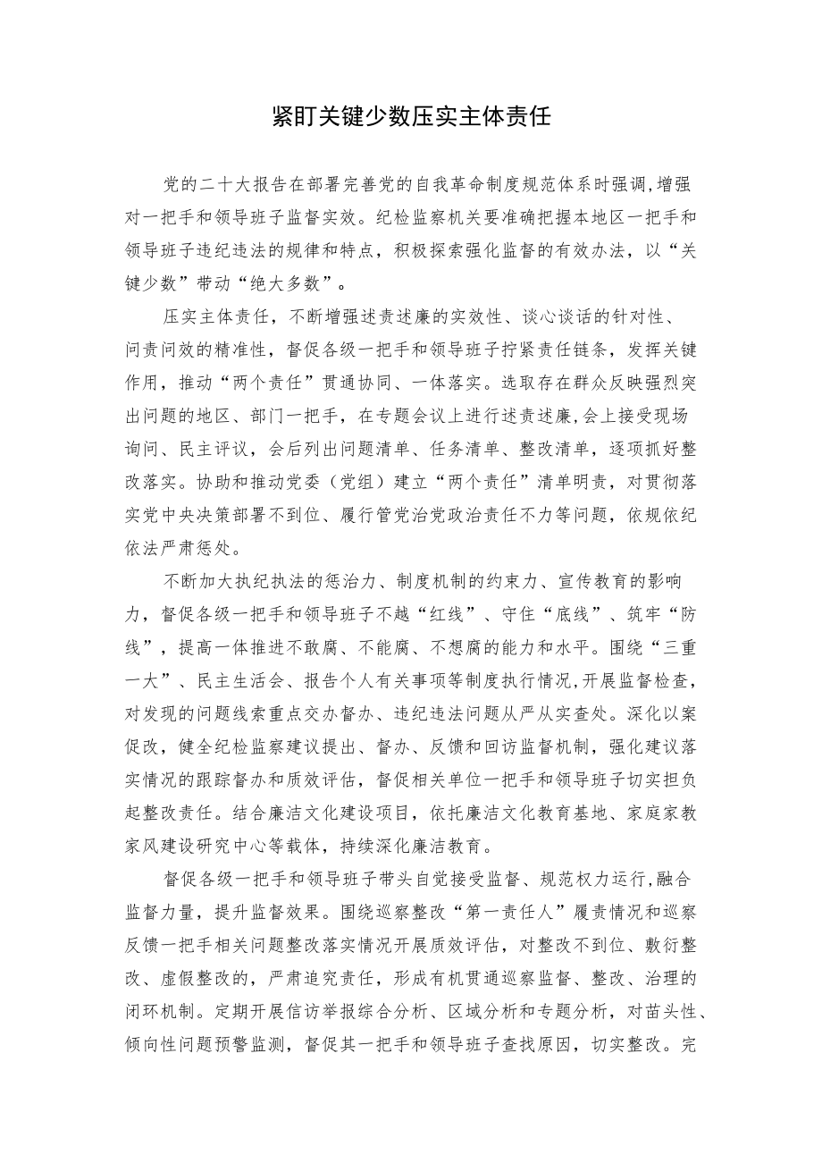 紧盯关键少数压实主体责任.docx_第1页