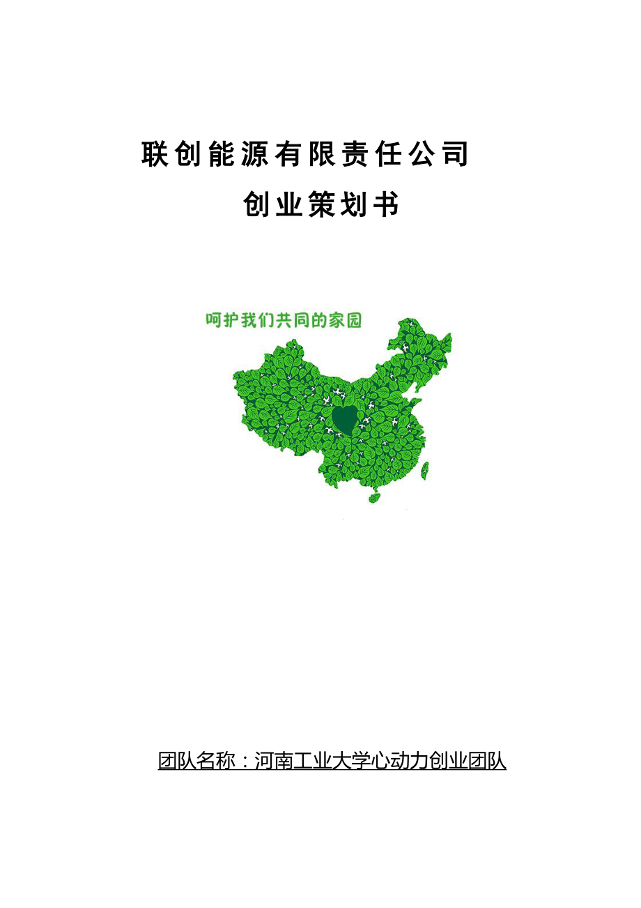 某能源有限责任公司创业策划书.docx_第1页