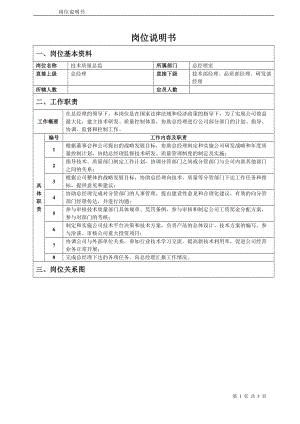 技术质量总监岗位说明书.docx