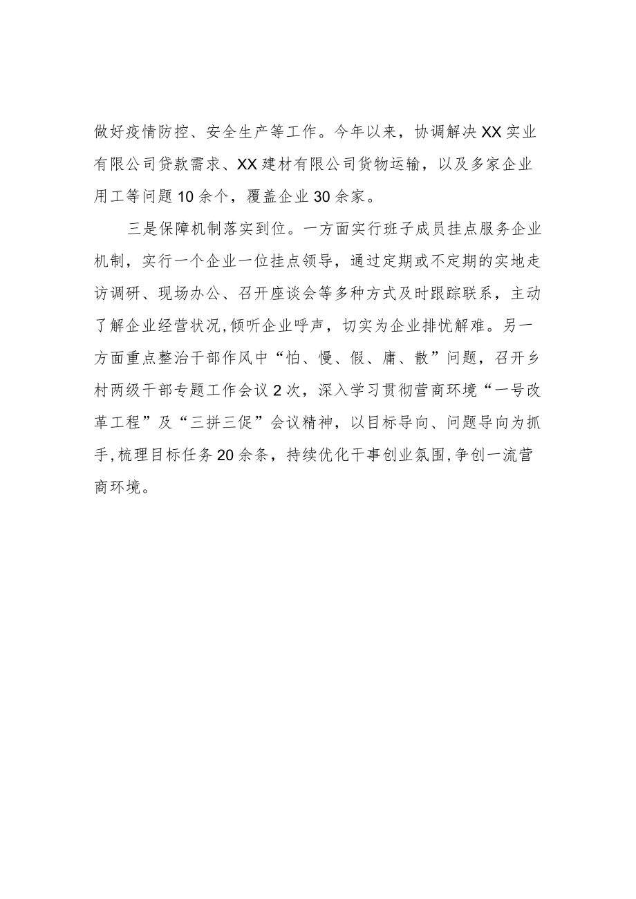 XX乡持续优化营商环境情况汇报.docx_第2页