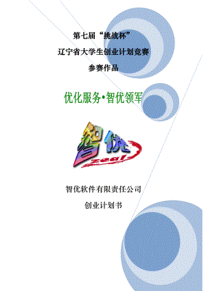 XXXX大学生挑战杯创业大赛特等奖作品--智优软件有限责.docx